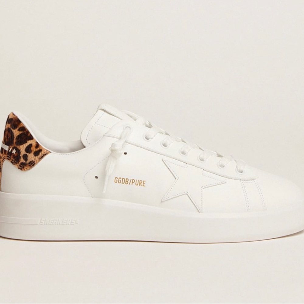 Golden Goose Purestar Sneakers White with Leopard Heel- 37
